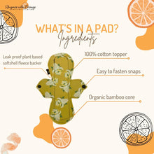 Load image into Gallery viewer, Heavy Absorbency Reusable Pads - 10 Inch Cotton Topper with Bamboo Core, Water-Resistant Fleece Bottom, Eco-Friendly Reusable Pads, Chickens
